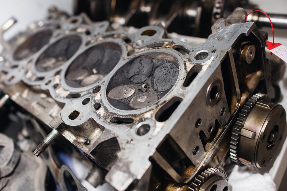 Car engine parts detail at Peruzzi Nissan garage