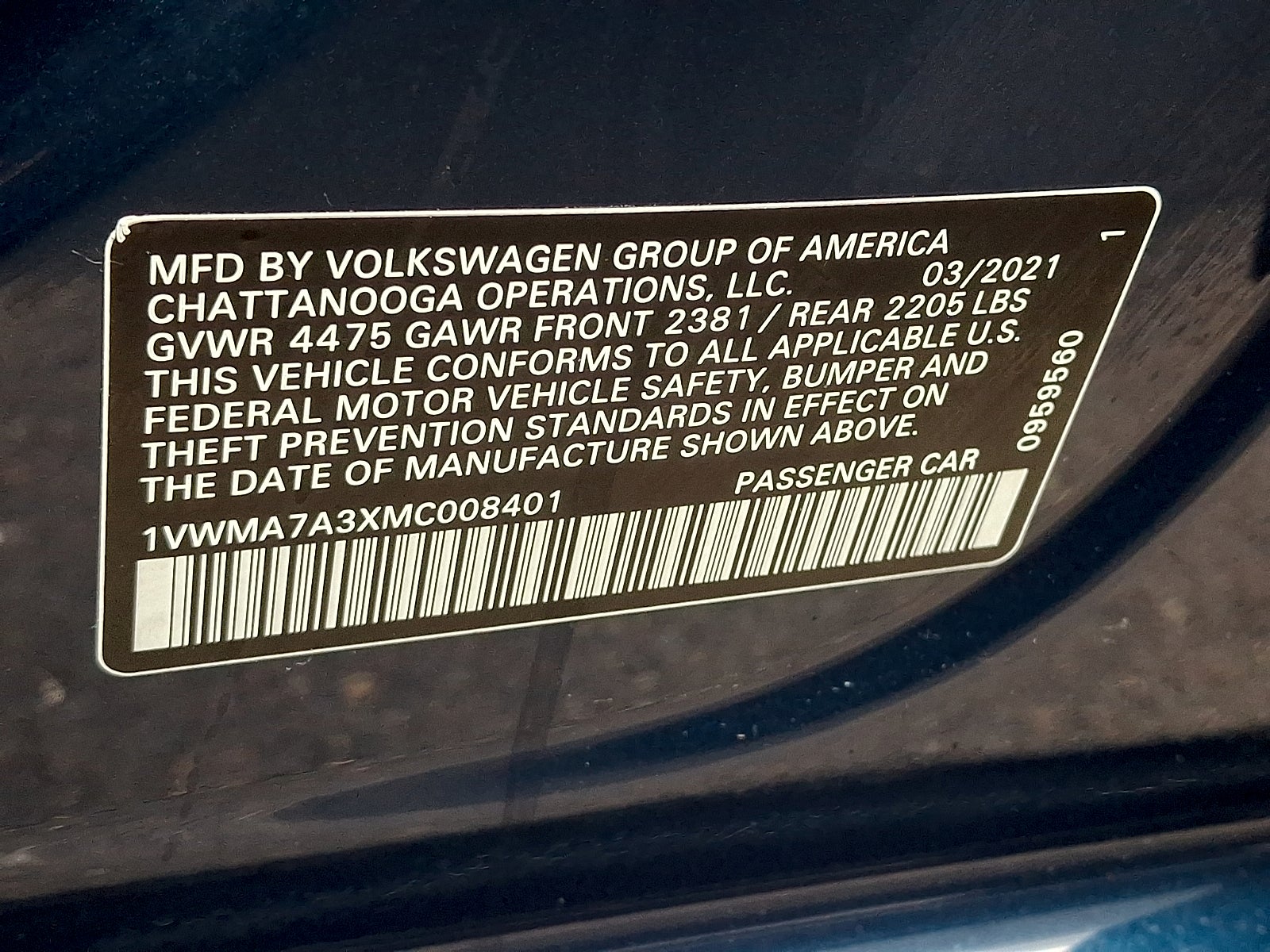 2021 Volkswagen Passat 2.0T R-Line