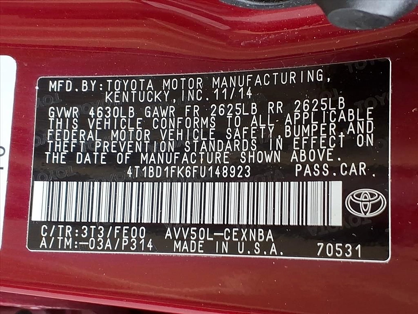 2015 Toyota Camry Hybrid LE