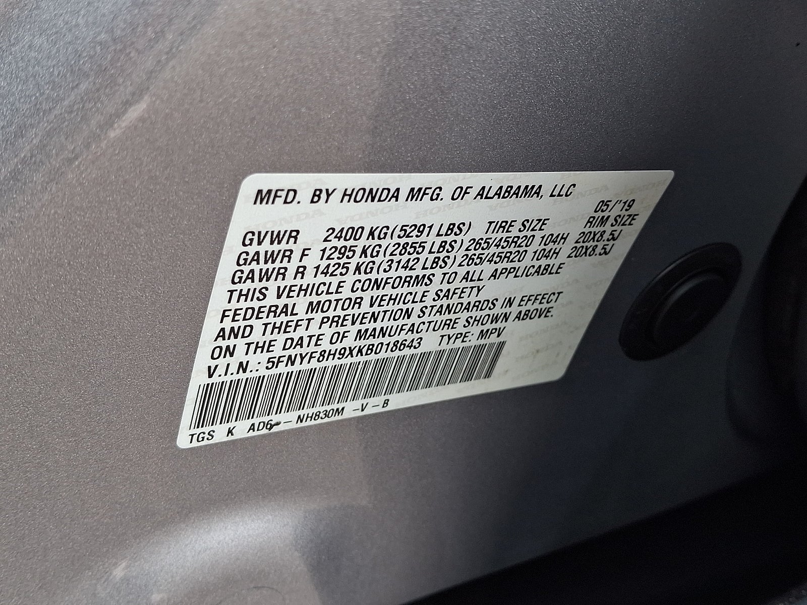 2019 Honda Passport Touring