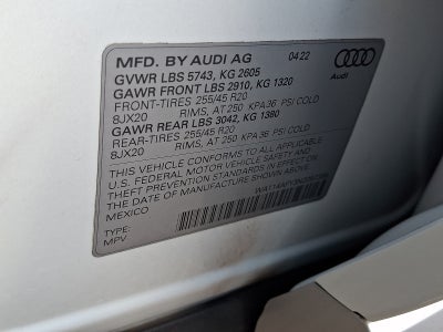 2022 Audi SQ5 Sportback Premium TFSI quattro Tiptronic