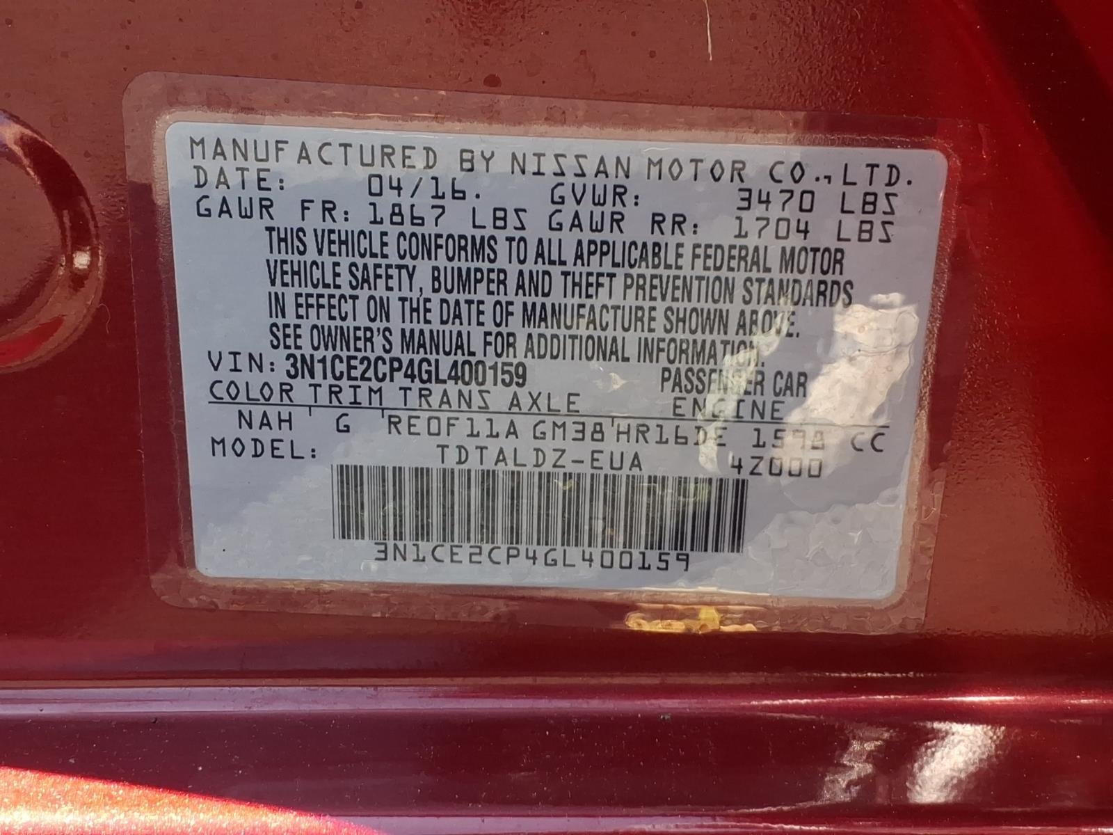 2016 Nissan Versa Note SV