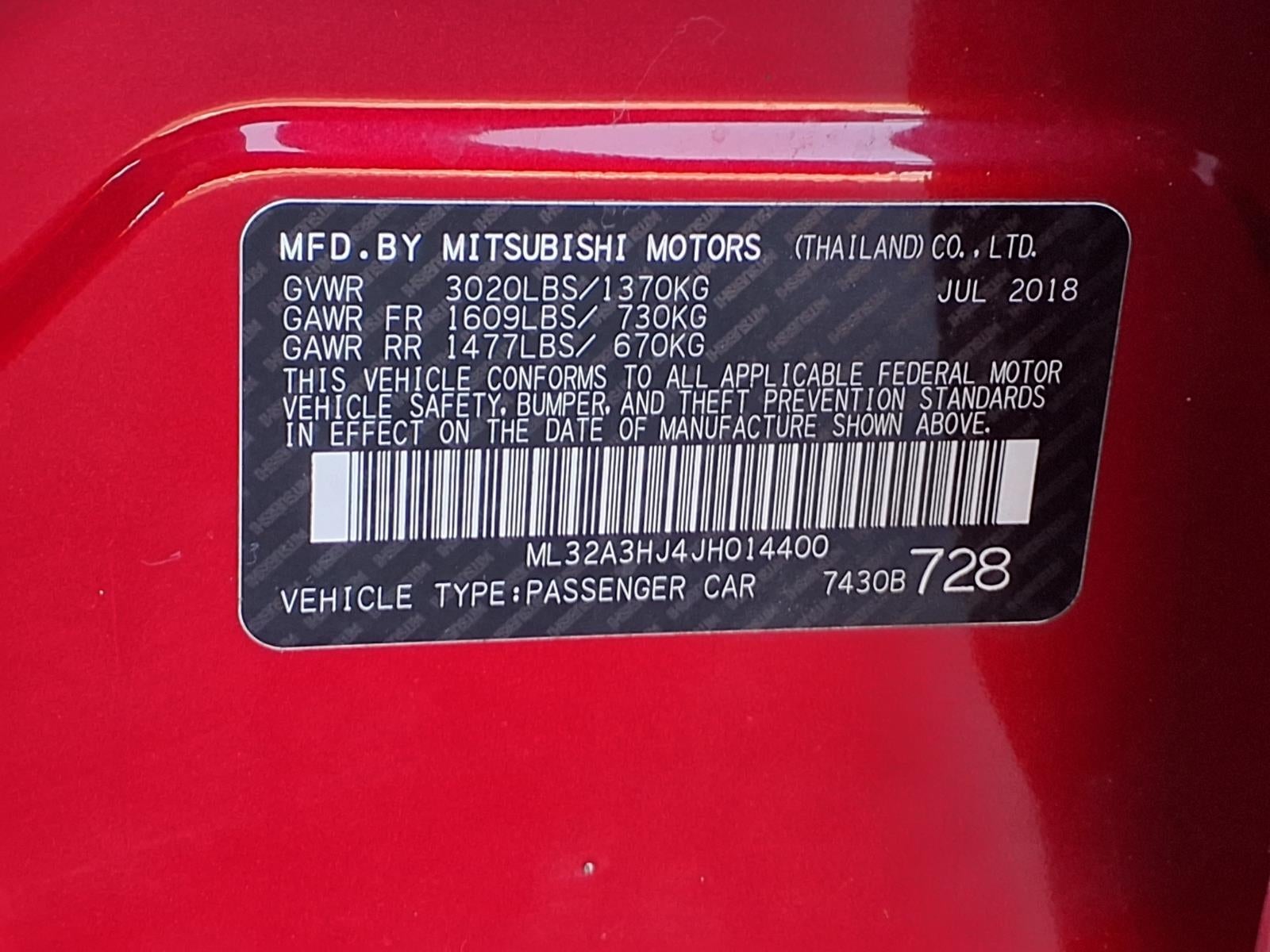 2018 Mitsubishi Mirage ES