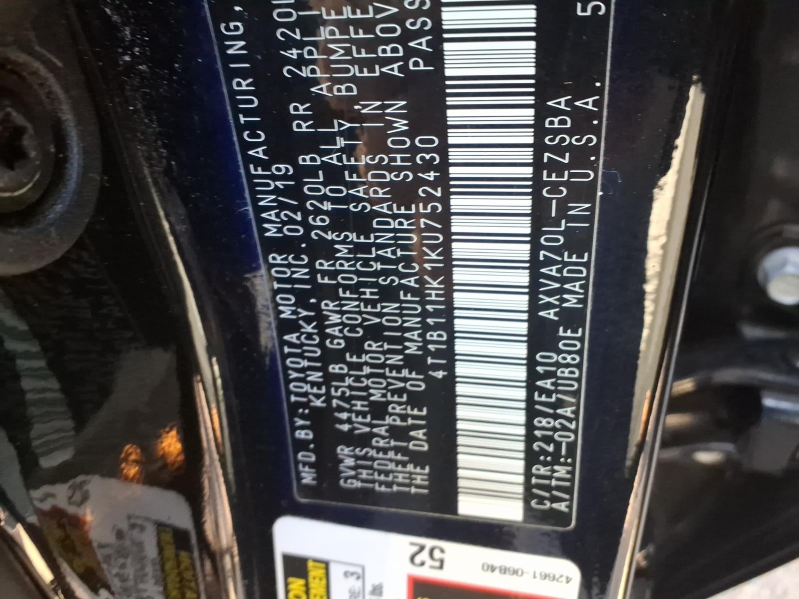 2019 Toyota Camry LE