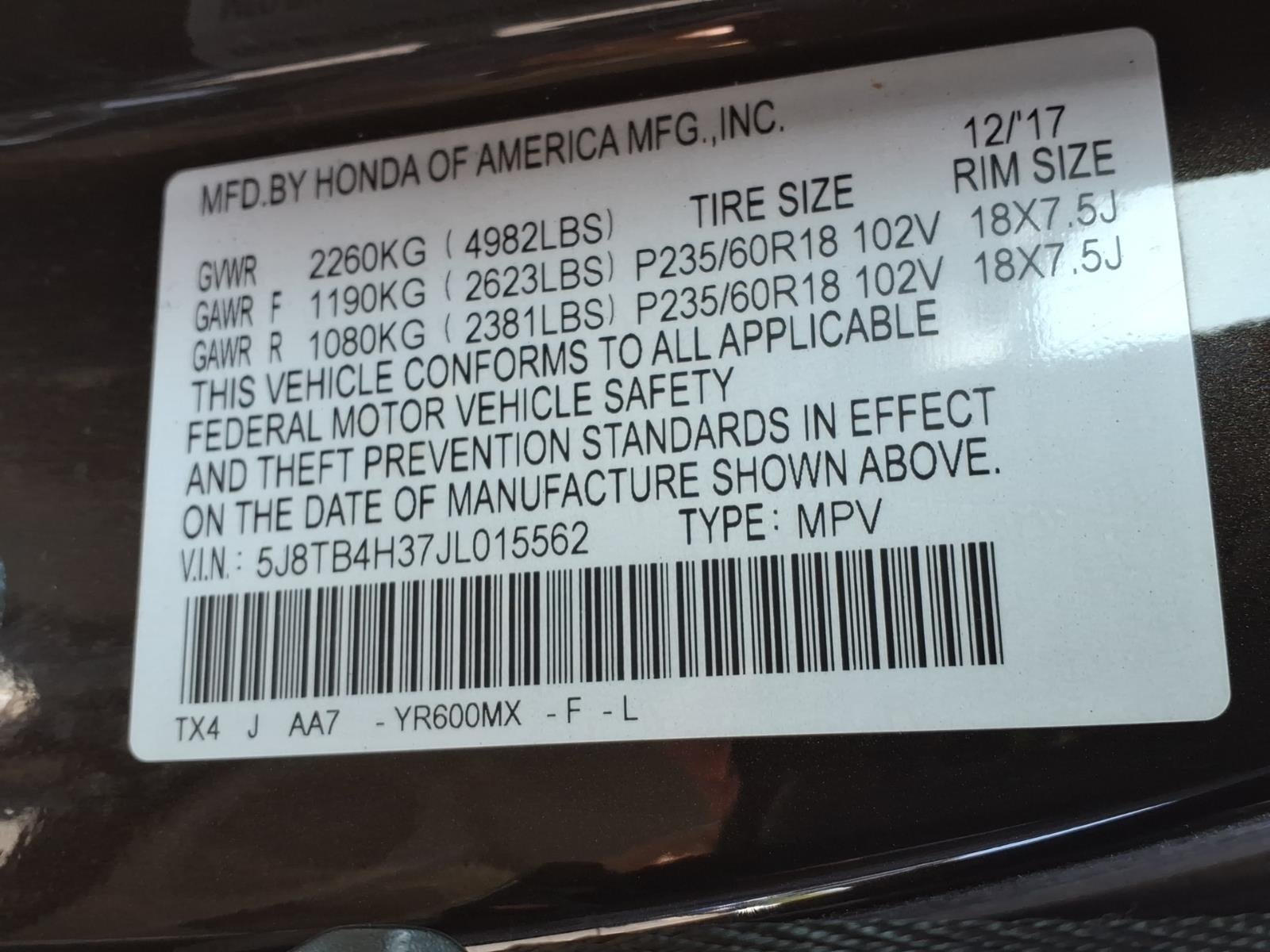 2018 Acura RDX EBONY