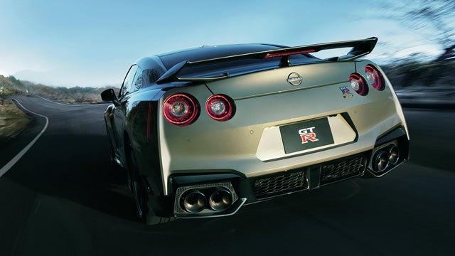 2024 Nissan GT-R seen from behind driving through a tunnel | Peruzzi Nissan in Fairless Hills PA