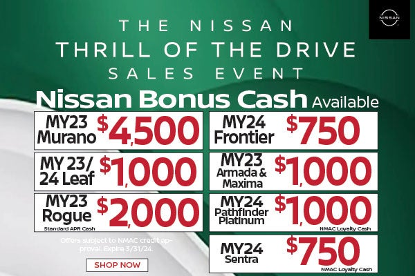 Thrill Of The Drive Sales Event Bonus Cash