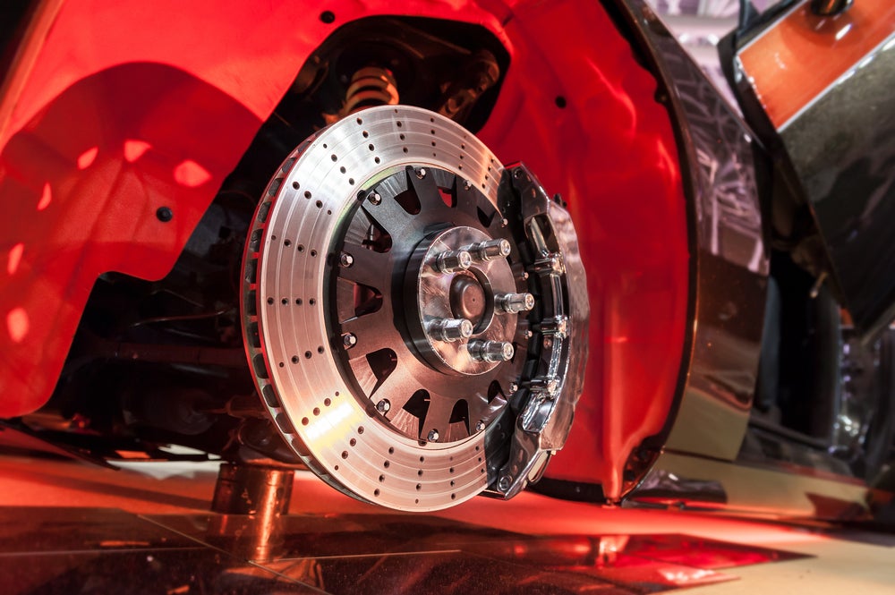 Brake disk and detail before repair at Peruzzi Nissan